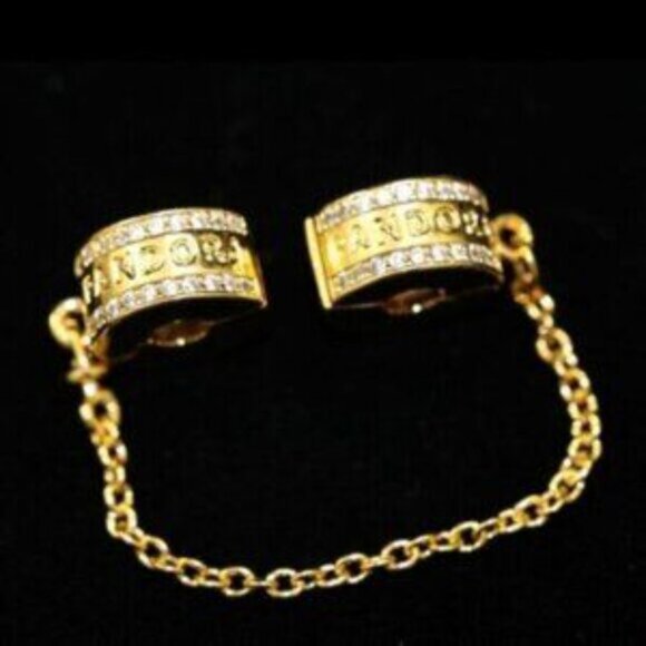✅NEW Pandora Safety Chain Clip Bracelet Charm - Picture 3 of 5